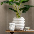 VASE WHITE CERAMIC DECORATION 19 X 18 X 28 CM  thumbnail