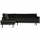 WOOOD RODEO CORNER SOFA LEFT VELVET ANTHRACITE thumbnail
