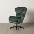 ARMCHAIR REVOLVING MUSTARD / GREEN FABRIC-METAL 78 X 84,50 X 104,50 thumbnail
