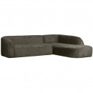 WOOOD SLOPING CORNER SOFA RIGHT STRUCTURE VELVET FROST thumbnail