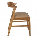 Spisestol natur-beige teak tre-skinn 54x51x70 thumbnail