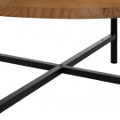 COFFE TABLE NATURAL-BLACK METAL-WOOD 89 X 89 X 42,50 CM thumbnail