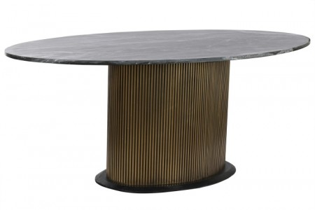 MESA OVALADA COMEDOR BRASS MARBLE 200X110X76 BLACK
