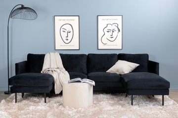 Zoom u-sofa svart