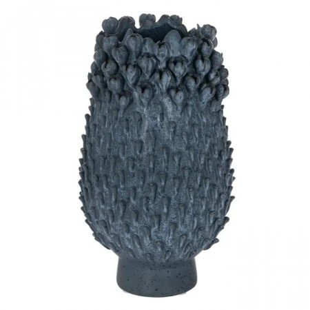 VASE BLUE CERAMIC DECORATION 23 X 23 X 39 CM