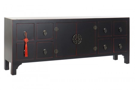 TV CABINET SPRUCE MDF 130X24X51 ORIENTAL BLACK