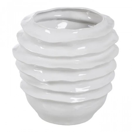 VASE WHITE CERAMIC DECORATION 45 X 44 X 47 CM