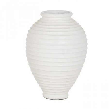 VASE WHITE FIBER CEMENT DECORATION 58 X 58 X 80 CM
