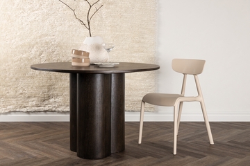Olivia rundt spisebord ⌀110 semsket skinn
