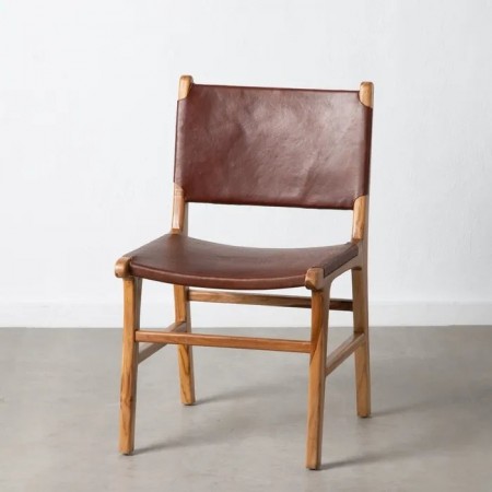 Spisestol brumt teak tre-skinn 50x52x83