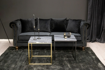 Velvet 3-seter sofa svart