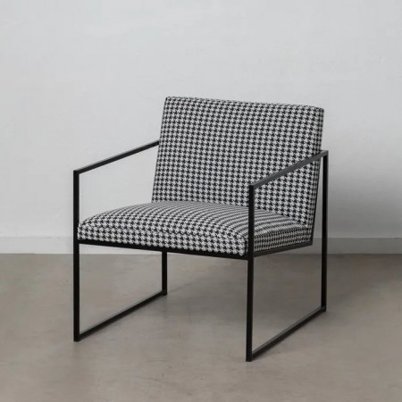 Lenestol sort stoff-metall 65x85x73
