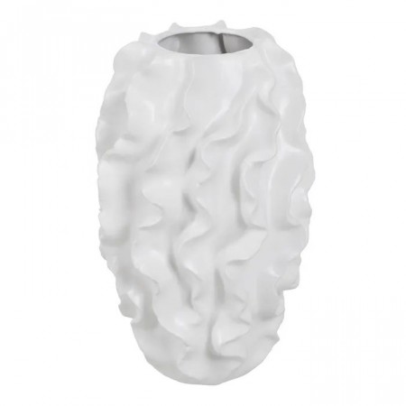 VASE WHITE CERAMIC DECORATION 33 X 33 X 48 CM