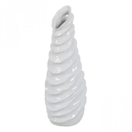 VASE WHITE CERAMIC DECORATION 18 X 17 X 49 CM