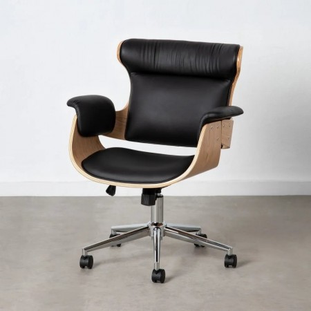 Kontorstol med 5 trinser - NATURAL-BLACK 68 X 62 X 85 CM