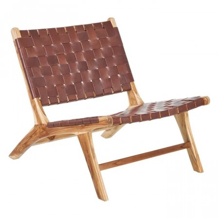 Lenestol teak tre-skinn 87x83x66