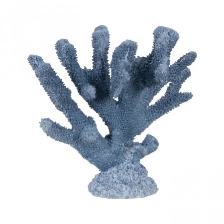 FIGURE CORAL BLUE RESIN DECORATION 35 X 20 X 30 CM