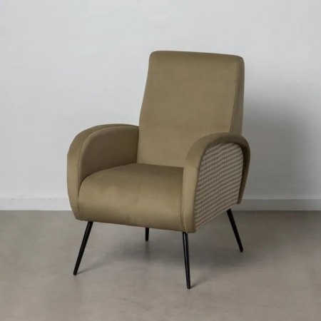 Lenestol olivengrønn stoff-metall 68x97x86