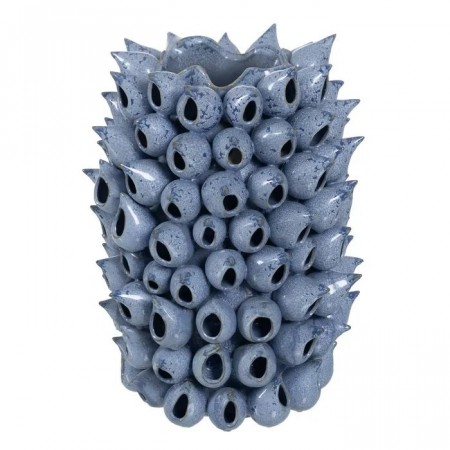 VASE BLUE CERAMIC DECORATION 34 X 34 X 45 CM