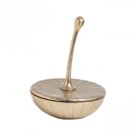 BOX GOLDEN METAL DECORATION 24 X 24 X 33 CM