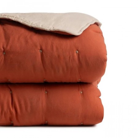 Sengeteppe vendbar beige-flis 230x280