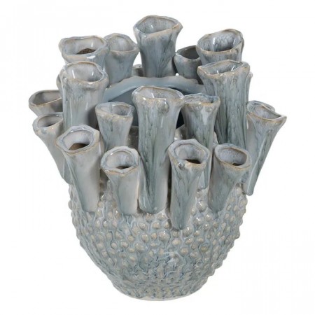 VASE BLUE CERAMIC DECORATION 26 X 26 X 21 
