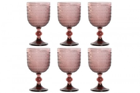 6 GLASS 8,7X8,7X17 325ML, PINK