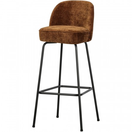 WOOOD VOGUE BAR STOOL 80CM 3D CHENILLE MID BROWN