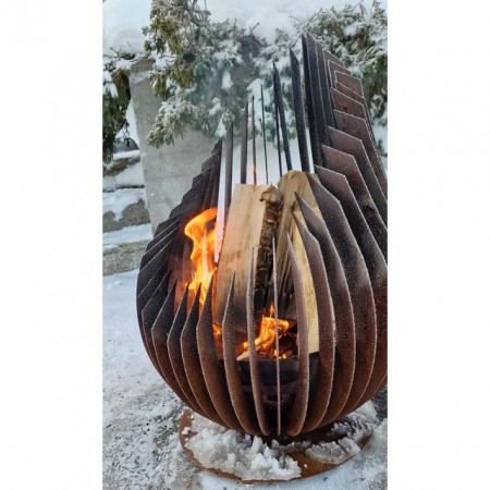 Eldstad bålpanne rost, D50 H70 cm