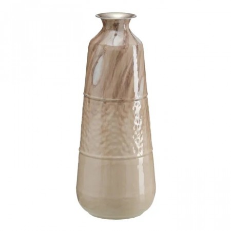 Vase i beige metall 28x28x68