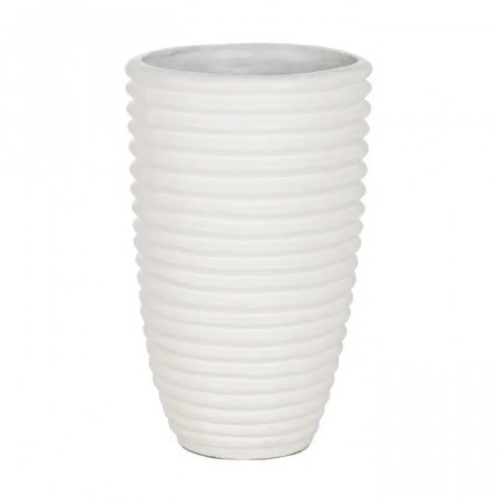 VASE WHITE FIBER CEMENT DECORATION 82 X 82 X 120 CM