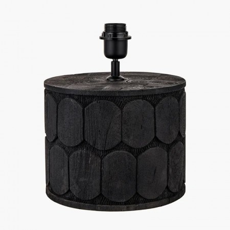 CEZARA BLACK WOOD TABLE LAMP ( Lampefot)