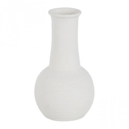 Vase hvit keramikk, håndlaget 16x16x30