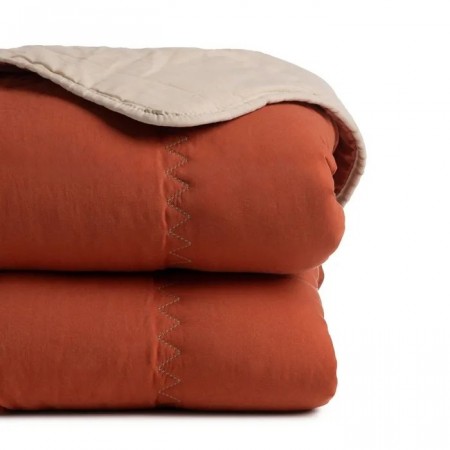 Sengeteppe vendbar beige-flis 230x280