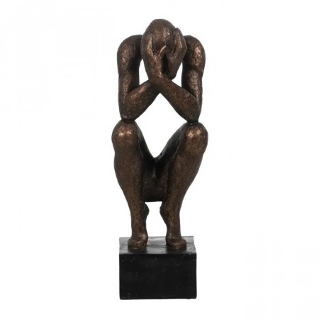 FIGURE MAN COPPER RESIN DECORATION 16 X 19 X 47 CM