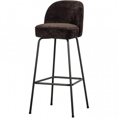 WOOOD VOGUE BAR STOOL 80CM 3D CHENILLE DARK BROWN