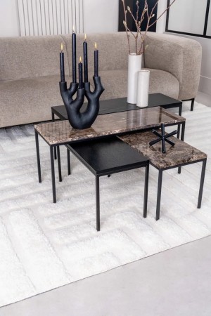 WESTFORD COFFEE TABLE MARBLE BROWN 60X30X35