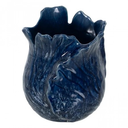 VASE BLUE CERAMIC DECORATION 17 X 16 X 20 CM