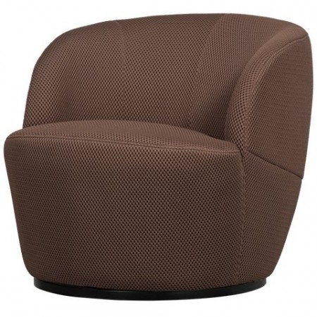 WOOODSERRA SWIVEL ARMCHAIR IN POLYESTER/MESH FABRIC - 3D EFFECT - ESPRESSO