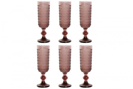  6 GLASS 7X7X20 150ML, PINK
