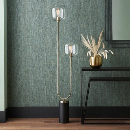 FLORENCE BLACK AND GLASS FLOOR LAMP