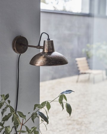Vegglampe, HDDesk, Antikk brun