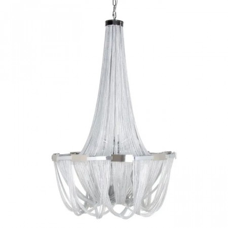 Taklampe i sølvfarget metall 80x80x120