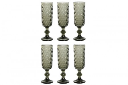 6 GLASS 7X7X20 150ML, GREY