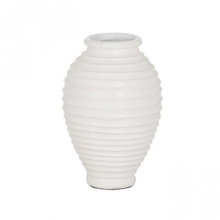 VASE WHITE FIBER CEMENT DECORATION 39 X 39 X 60 CM