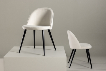 Velvet 2pk spisestol Krem