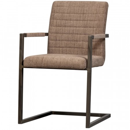 WOOOD BAS DINING CHAIR WOVEN FABRIC BROWN MELANGE