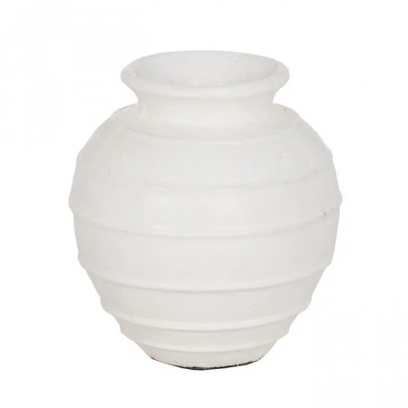 VASE WHITE FIBER CEMENT DECORATION 35 X 35 X 41 CM