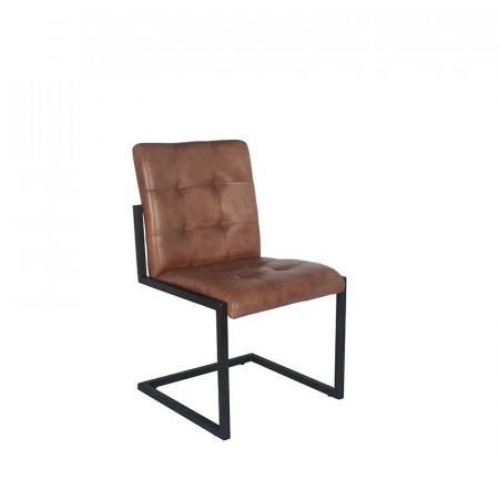 ARLO VINTAGE BROWN LEATHER DINING CHAIR