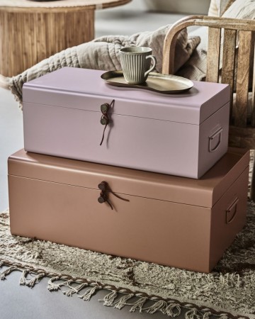 Oppbevaring, HDMetal, Beige/Rose sett a 2 
